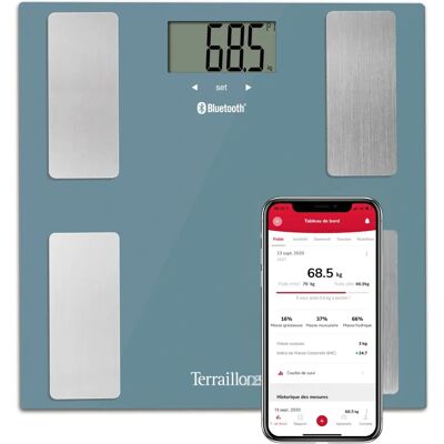 HomeTech Terraillon Smart Connect App Bluetooth Waage - 160 kg - Blau HomeTech Terraillon Smart Connect App Bluetooth Waage - 160 kg - Blau