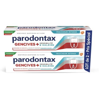 GSK Parodontax Gencives Sensibles & Haleine Fraîche Toothpaste - 2x75ml - Publicité GSK Parodontax Gencives Sensibles & Haleine Fraîche Toothpaste - 2x75ml - Publicité