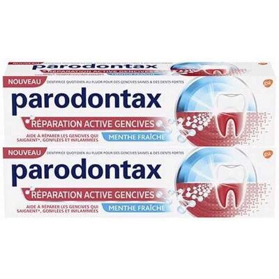 Dentifrice réparateur Parodontax - Gencives sensibles - 2x75ml - Publicité Dentifrice réparateur Parodontax - Gencives sensibles - 2x75ml - Publicité