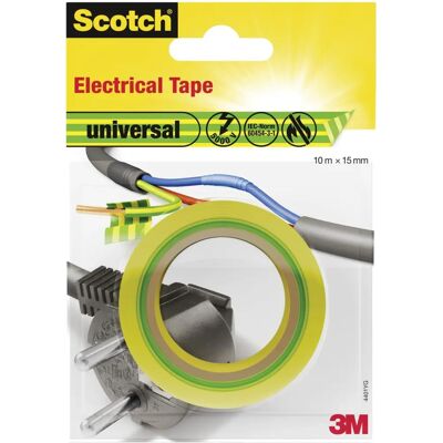 3M Gelb-Grüner Elektrikerband - Isolierung - 10m x 15mm 3M Gelb-Grüner Elektrikerband - Isolierung - 10m x 15mm