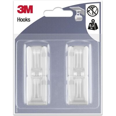 3M Witte Plakhaak - Ondersteuning 300g - Haken 3M Witte Plakhaak - Ondersteuning 300g - Haken