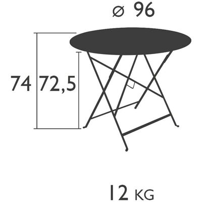 Fermob - D96 Lindgrün Sammenleggbar Rund Bord - Utemøbler Fermob - D96 Lindgrün Sammenleggbar Rund Bord - Utemøbler