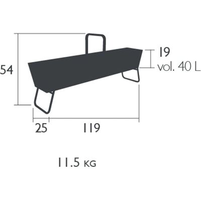 Fermob - Blomsterkasse - rød - 54 x 119 x 34 cm - Blomsterkasse Fermob - Blomsterkasse - rød - 54 x 119 x 34 cm - Blomsterkasse