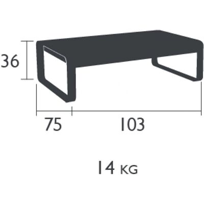 Fermob Bellevie 103 x 75 Table basse verte - Publicité Fermob Bellevie 103 x 75 Table basse verte - Publicité