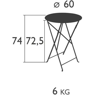 Fermob - Bistro Klapptisch Ø 60 cm - Lehmgrau Fermob - Bistro Klapptisch Ø 60 cm - Lehmgrau