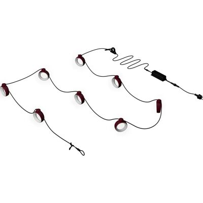 Fermob HOOPIK Catena luminosa LED - Esterno, Ciliegia nera, 12m Fermob HOOPIK Catena luminosa LED - Esterno, Ciliegia nera, 12m