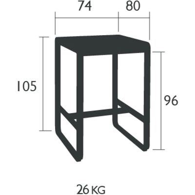 Fermob Bellevie Aluminium Utebord - 74x80cm, Honning Fermob Bellevie Aluminium Utebord - 74x80cm, Honning