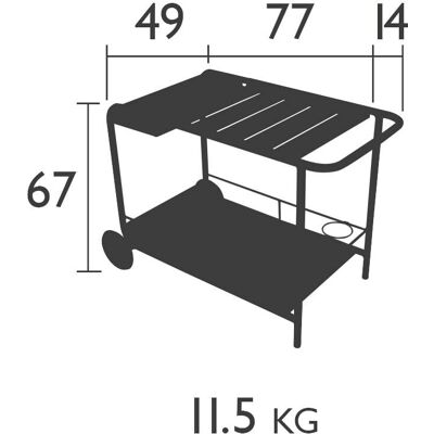 Fermob Luxembourg Værbestandig Mobilt Bar / Sidebord - Hvit Fermob Luxembourg Værbestandig Mobilt Bar / Sidebord - Hvit