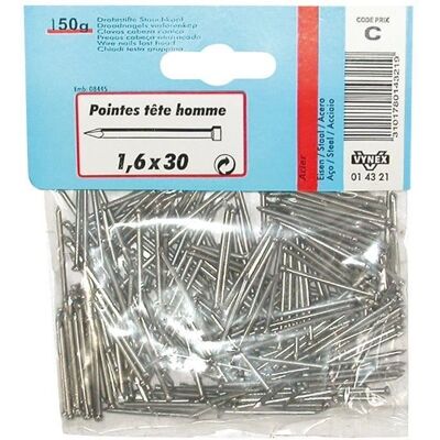 Vynex Messingkop Spijkers - 2,2x45mm - Houtbevestiging Vynex Messingkop Spijkers - 2,2x45mm - Houtbevestiging