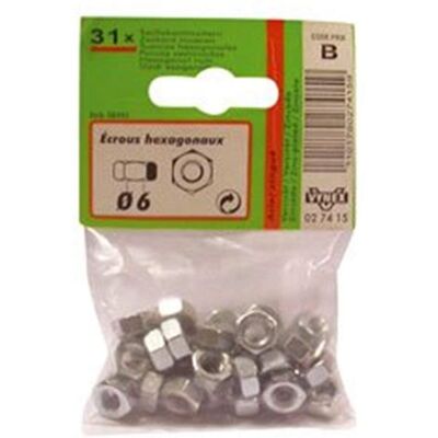 Vynex hexagonalt mutter - 10 mm - Vit Vynex hexagonalt mutter - 10 mm - Vit