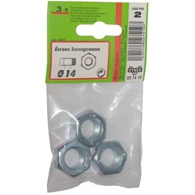 Vynex Zinkgesealde Zeskantmoer - 14 mm, 3 stuks Vynex Zinkgesealde Zeskantmoer - 14 mm, 3 stuks