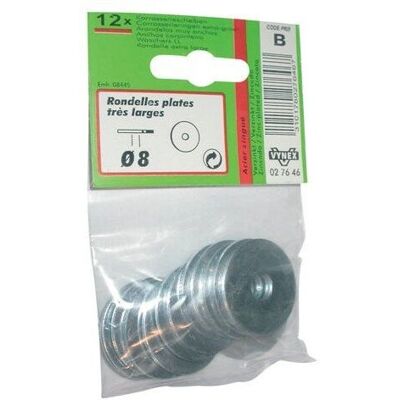 VYNEX Rondelle à Grand Diamètre - Acier Zingué - 12 pièces - 29mm - 8mm - Répartition de la pression - Publicité VYNEX Rondelle à Grand Diamètre - Acier Zingué - 12 pièces - 29mm - 8mm - Répartition de la pression - Publicité