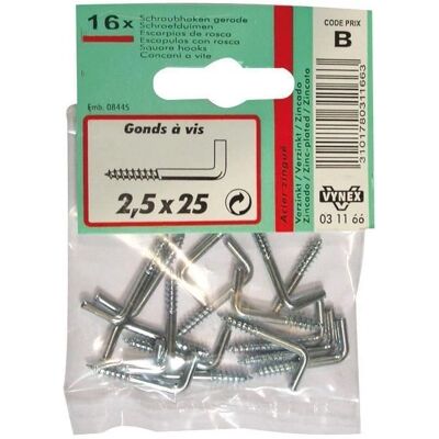 VYNEX Gegalvaniseerde schroefscharnieren - 3x30mm - 12 stuks VYNEX Gegalvaniseerde schroefscharnieren - 3x30mm - 12 stuks