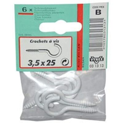 Vynex Weiße Stahlhaken - 4x30mm - 5 Stück - Haken zum Aufhängen Vynex Weiße Stahlhaken - 4x30mm - 5 Stück - Haken zum Aufhängen