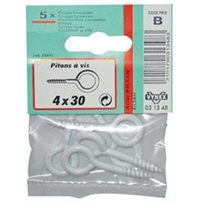 VYNEX Stalen Wandhaak - Wit 6x40 mm - 2 stuks VYNEX Stalen Wandhaak - Wit 6x40 mm - 2 stuks