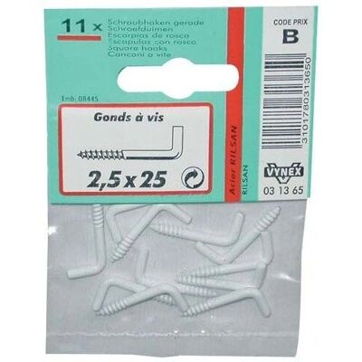 Cerniere Rilsan Bianche VYNEX - 2,5x25 mm - Confezione da 11 Cerniere Rilsan Bianche VYNEX - 2,5x25 mm - Confezione da 11
