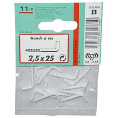 Charnière en acier Rilsan VYNEX - 3x30mm - 10 pcs Charnière en acier Rilsan VYNEX - 3x30mm - 10 pcs