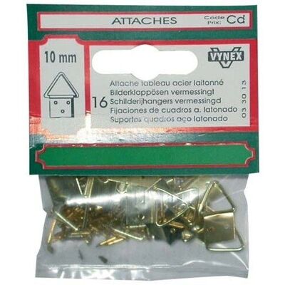 Attache tableau en laiton Vynex - 10mm - Lot de 16 Attache tableau en laiton Vynex - 10mm - Lot de 16