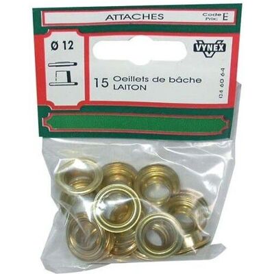 Œillet en laiton Vynex D.12 - Accessoires pour bâches Œillet en laiton Vynex D.12 - Accessoires pour bâches