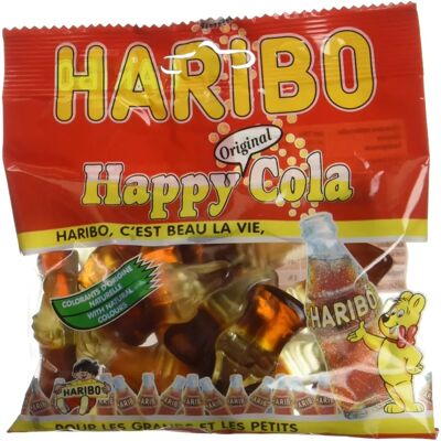 Sac de bonbons Haribo cola - Sirop de glucose, Anniversaire - Publicité Sac de bonbons Haribo cola - Sirop de glucose, Anniversaire - Publicité