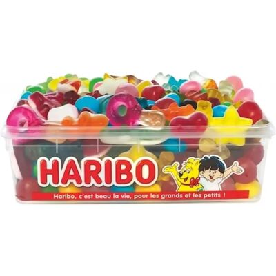 Haribo Happy Life Assortiment de Bonbons Parfums Fruitės - Boîte de 700g - Publicité Haribo Happy Life Assortiment de Bonbons Parfums Fruitės - Boîte de 700g - Publicité