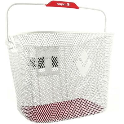 Panier avant Hapo-G blanc 19L - Vélo - Publicité Panier avant Hapo-G blanc 19L - Vélo - Publicité