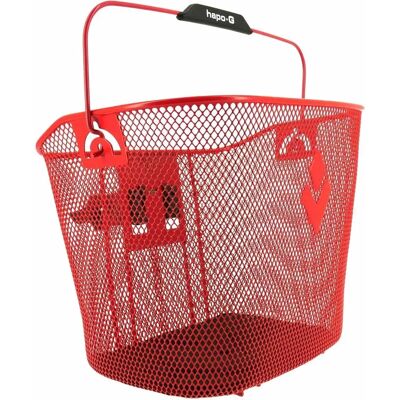 Hapo-G : Panier vélo rouge avec montage rapide - Publicité Hapo-G : Panier vélo rouge avec montage rapide - Publicité