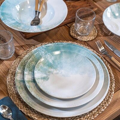 Table Passion - Islande - Bleu glaçure - Assiette à dessert - Publicité Table Passion - Islande - Bleu glaçure - Assiette à dessert - Publicité