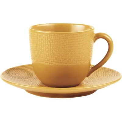 Ensemble de 6 tasses et sous-tasses Vésuvio Safran - Café - Publicité Ensemble de 6 tasses et sous-tasses Vésuvio Safran - Café - Publicité