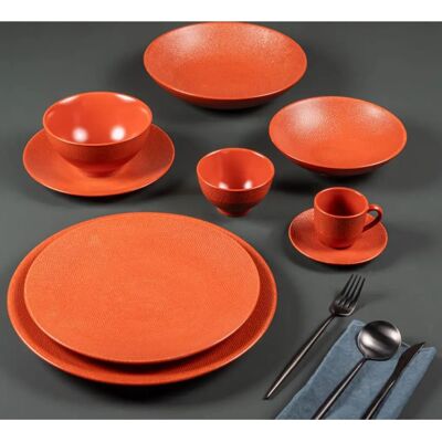 Ensemble de 6 tasses et sous-tasses Vésuvio Terra 22cl - Orange - Publicité Ensemble de 6 tasses et sous-tasses Vésuvio Terra 22cl - Orange - Publicité