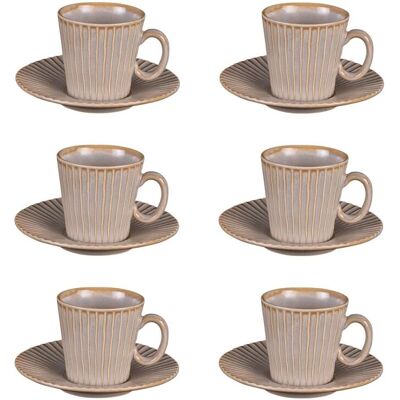 Ensemble de 6 Tasses à Café en Porcelaine Liv - 9cl, Gris - Design Contemporain - Publicité Ensemble de 6 Tasses à Café en Porcelaine Liv - 9cl, Gris - Design Contemporain - Publicité