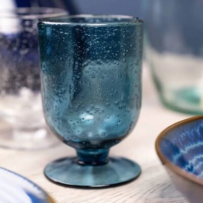 Gordes Bullé 25 cl Bleu - Verre - Publicité Gordes Bullé 25 cl Bleu - Verre - Publicité