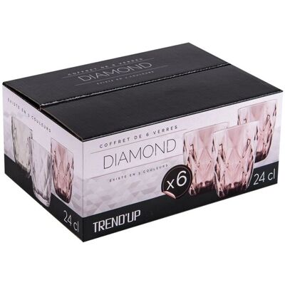 Trend'up - Diamond Rose - Rose - 24 cl - Tumbler - Publicité Trend'up - Diamond Rose - Rose - 24 cl - Tumbler - Publicité