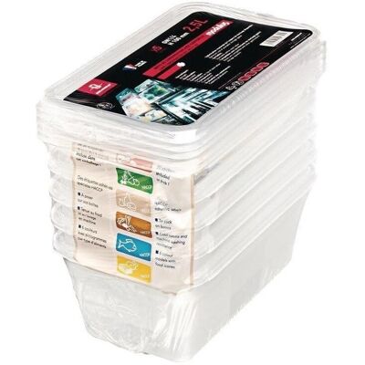 Conteneur de stockage Bourgeat GN 1/4 - 3,5L - Lot de 5 - Blanc - Publicité Conteneur de stockage Bourgeat GN 1/4 - 3,5L - Lot de 5 - Blanc - Publicité