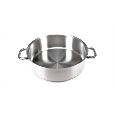 Bourgeat 36cm Inox Frying Pan - Induction Compatible, Flat Bottom, 12L Capacity Bourgeat 36cm Inox Frying Pan - Induction Compatible, Flat Bottom, 12L Capacity