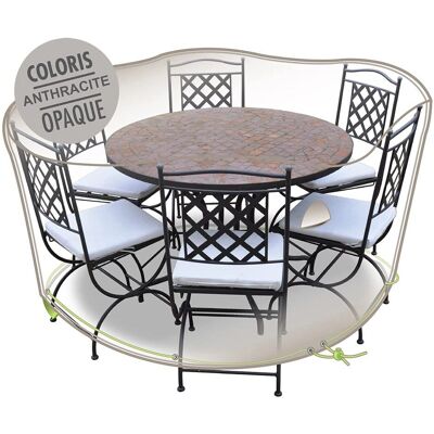 Housse étanche Jardiline pour table ronde et chaises - Ø 160cm - Publicité Housse étanche Jardiline pour table ronde et chaises - Ø 160cm - Publicité