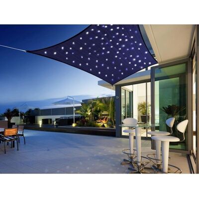 Voile d'ombre rectangulaire Jardiline 3x2m Ciel Étoilé LEDs Solaires - Publicité Voile d'ombre rectangulaire Jardiline 3x2m Ciel Étoilé LEDs Solaires - Publicité