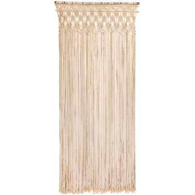 Rideau de porte bohème beige Morel - 90x200cm - Publicité Rideau de porte bohème beige Morel - 90x200cm - Publicité
