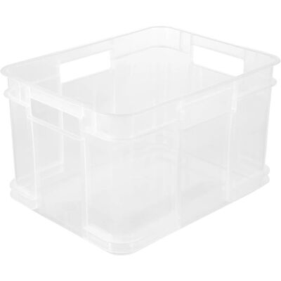 OKT Boîte de rangement Euro-Box M - 16L, Transparent naturel, Très stable OKT Boîte de rangement Euro-Box M - 16L, Transparent naturel, Très stable