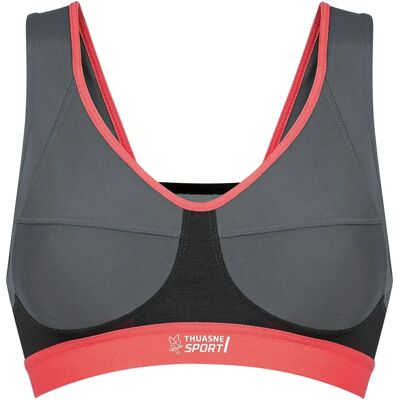 Thuasne Activ Sport Modello Grigio/Corallo - Reggiseno sportivo per Yoga & Pilates Thuasne Activ Sport Modello Grigio/Corallo - Reggiseno sportivo per Yoga & Pilates