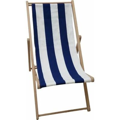 JARDIN PRIVE Chaise Longue Bleu/Blanc - Sun Lounger - Publicité JARDIN PRIVE Chaise Longue Bleu/Blanc - Sun Lounger - Publicité
