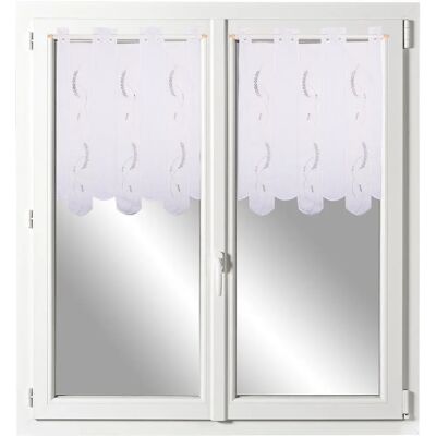 Mondial Tissus - Voilage Organza - White - 58cm - Curtain - Publicité Mondial Tissus - Voilage Organza - White - 58cm - Curtain - Publicité