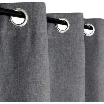 Rideau à œillets Gris Anthracite Atout Ciel - 140x240cm Prêt à Poser Rideau à œillets Gris Anthracite Atout Ciel - 140x240cm Prêt à Poser