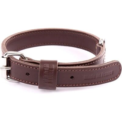 Collier en cuir Martin Sellier 107 - Marron 55x25mm - Publicité Collier en cuir Martin Sellier 107 - Marron 55x25mm - Publicité