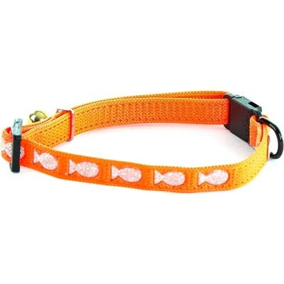 Martin Sellier Oranges Fischmuster Katzenschlaufe - Kleintieraccessoire Martin Sellier Oranges Fischmuster Katzenschlaufe - Kleintieraccessoire