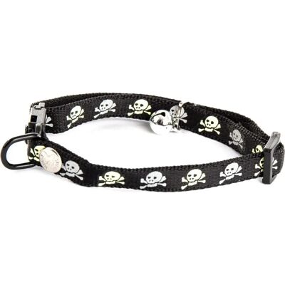 Collier Tête de Mort pour Chat - Réfléchissant Ajustable - Publicité Collier Tête de Mort pour Chat - Réfléchissant Ajustable - Publicité