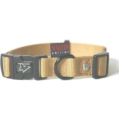 Martin Sellier Beiges Verstellbares Hundehalsband - Nylon - M bis L Martin Sellier Beiges Verstellbares Hundehalsband - Nylon - M bis L