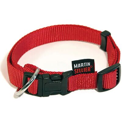 Martin Sellier Rode Nylon Hondenhalsband - Verstelbaar, Snelle clip - Hondenhalsband Martin Sellier Rode Nylon Hondenhalsband - Verstelbaar, Snelle clip - Hondenhalsband