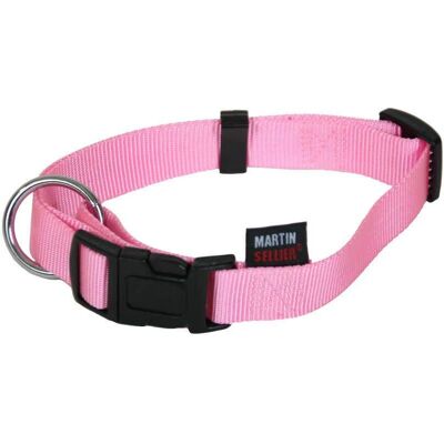 MARTIN SELLIER Roze Hondenhalsband - 30-45cm Nylon Verstelbaar MARTIN SELLIER Roze Hondenhalsband - 30-45cm Nylon Verstelbaar