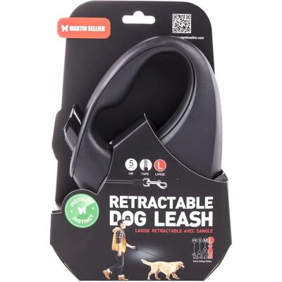 Laisse Rétractable pour Chien Martin Sellier - Noir - 5m - Réglable - Publicité Laisse Rétractable pour Chien Martin Sellier - Noir - 5m - Réglable - Publicité